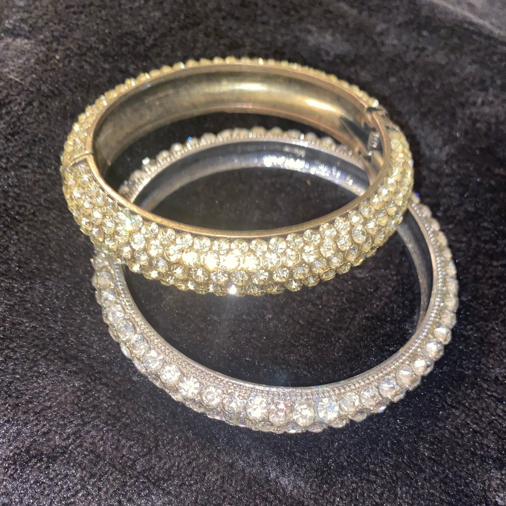 Two Sparkly Rhinestone Bangles - image 1